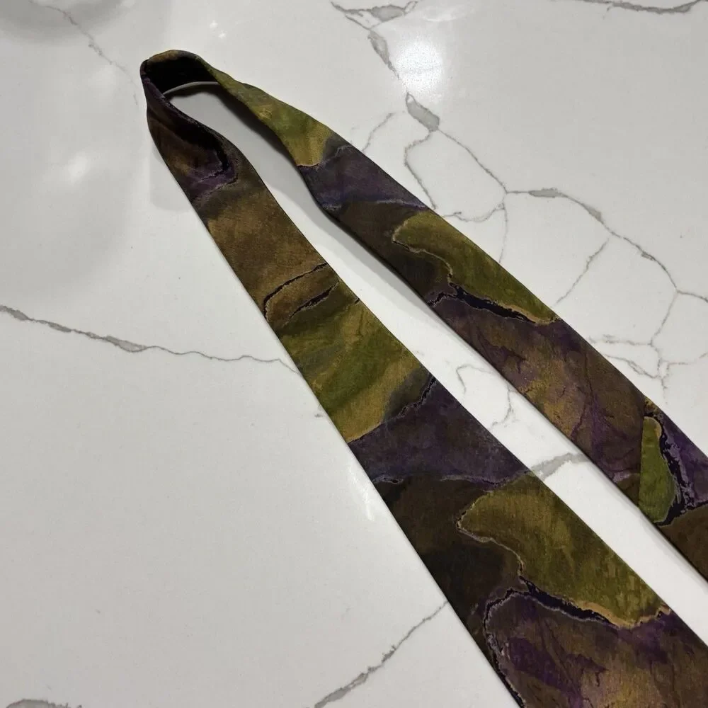Vintage 90s Metropolis Men’s Polyester Necktie Tie Colorful Abstract USA Made